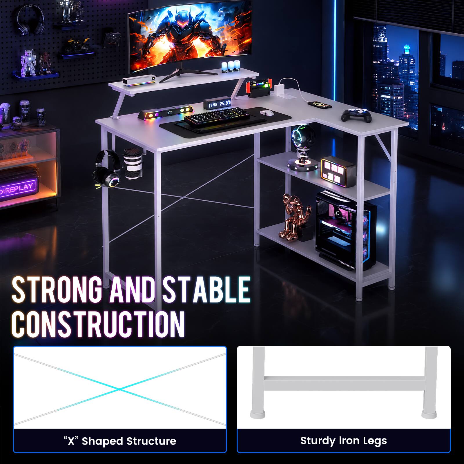 17.98 25.6C

DIREPLAY

STRONG AND STABLE CONSTRUCTION

"X" Shaped Structure

Sturdy Iron Legs