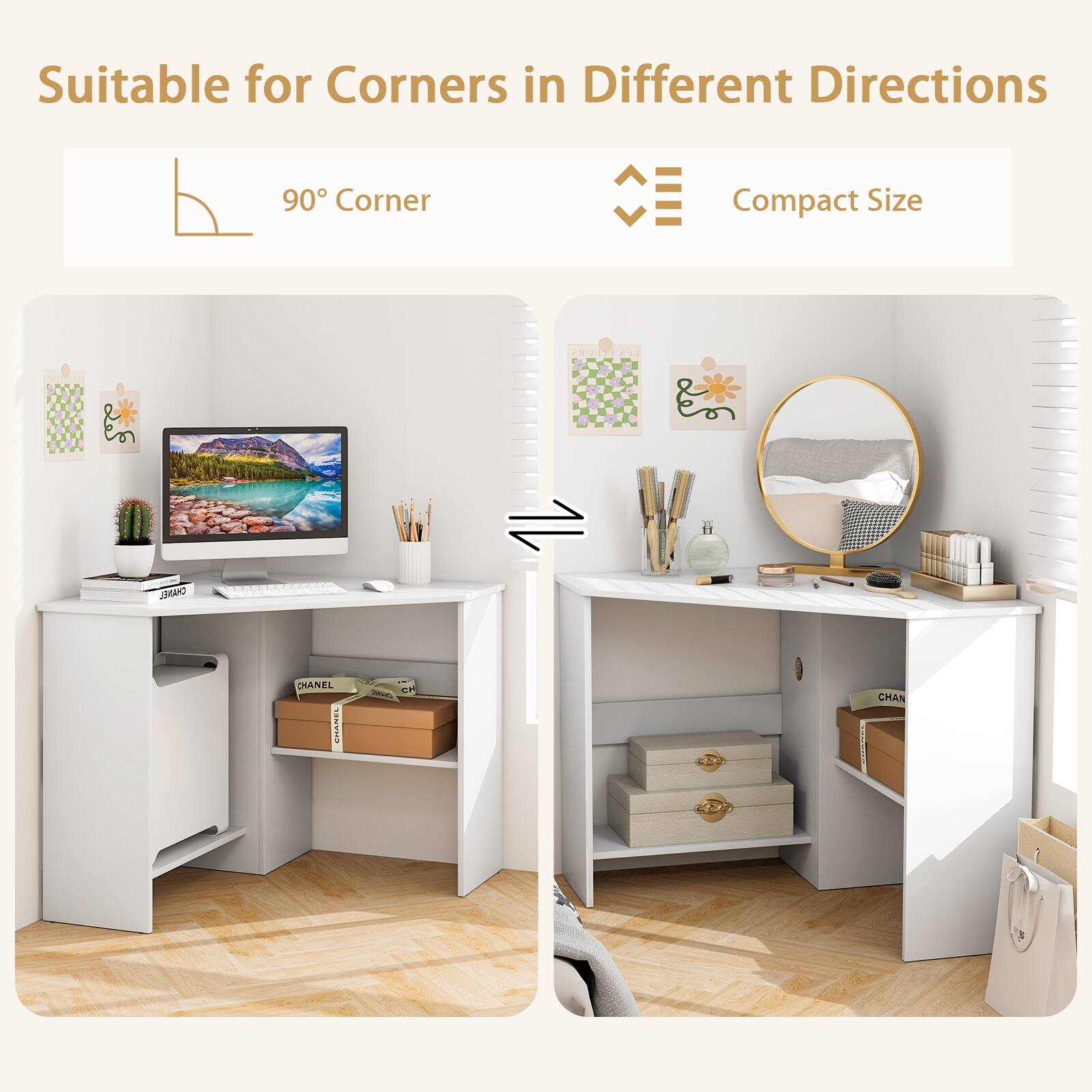 Suitable for Corners in Different Directions, 90° Corner, Compact Size, CHANEL, CHANEL, CHANEL, SHAMEL, 2 a, CHAN