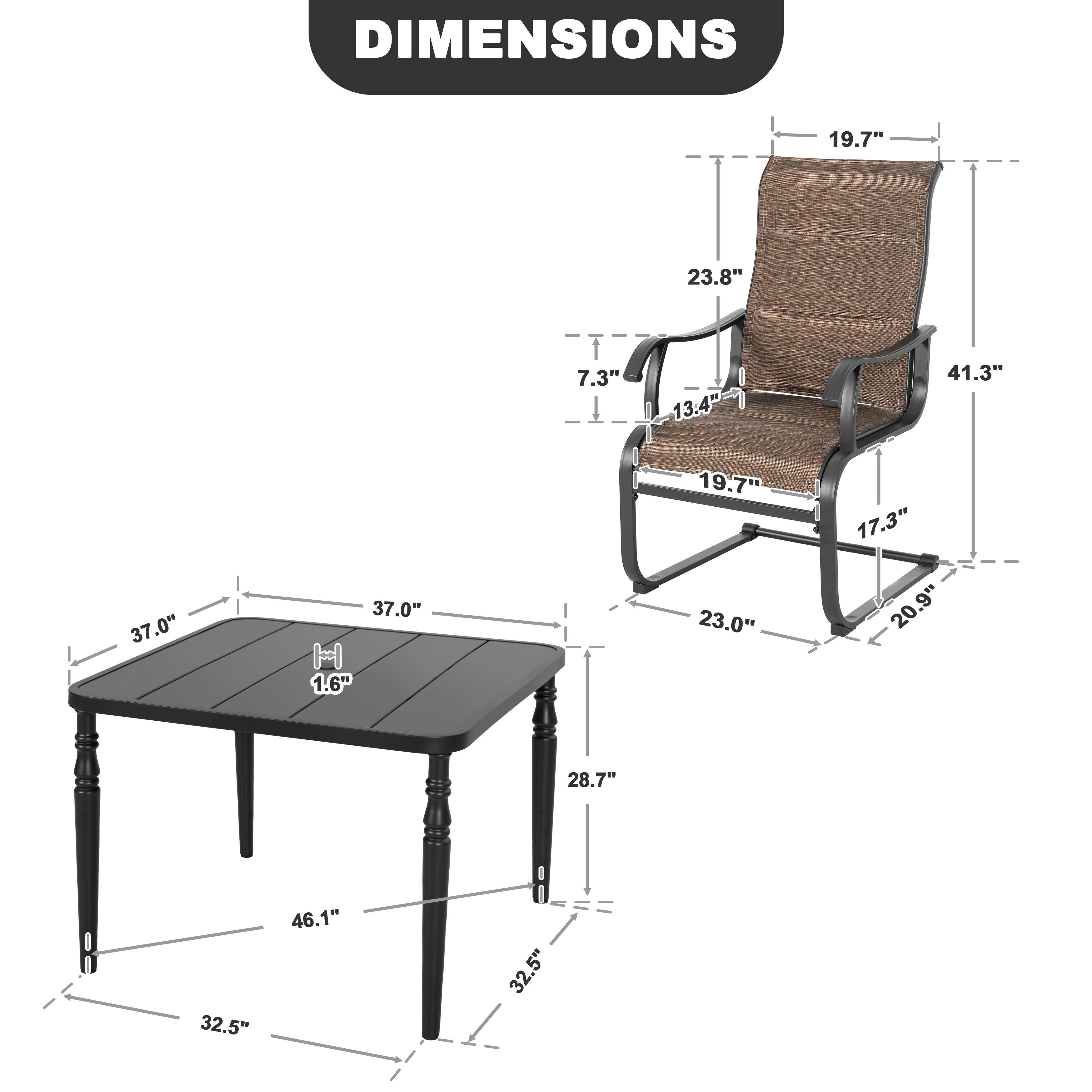 DIMENSIONS

19.7" 23.8" 7.3" 13.4" 41.3" 37.0" 37.0" 19.7" 23.0" 17.3" 20.9" 1.6" 28.7" 32.5" 46.1" 32.5"