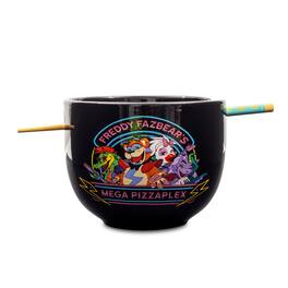 Silver Buffalo - Five Nights At Freddy's Mega Pizzaplex 20-Ounce Ramen Bowl and Chopstick Set - Black