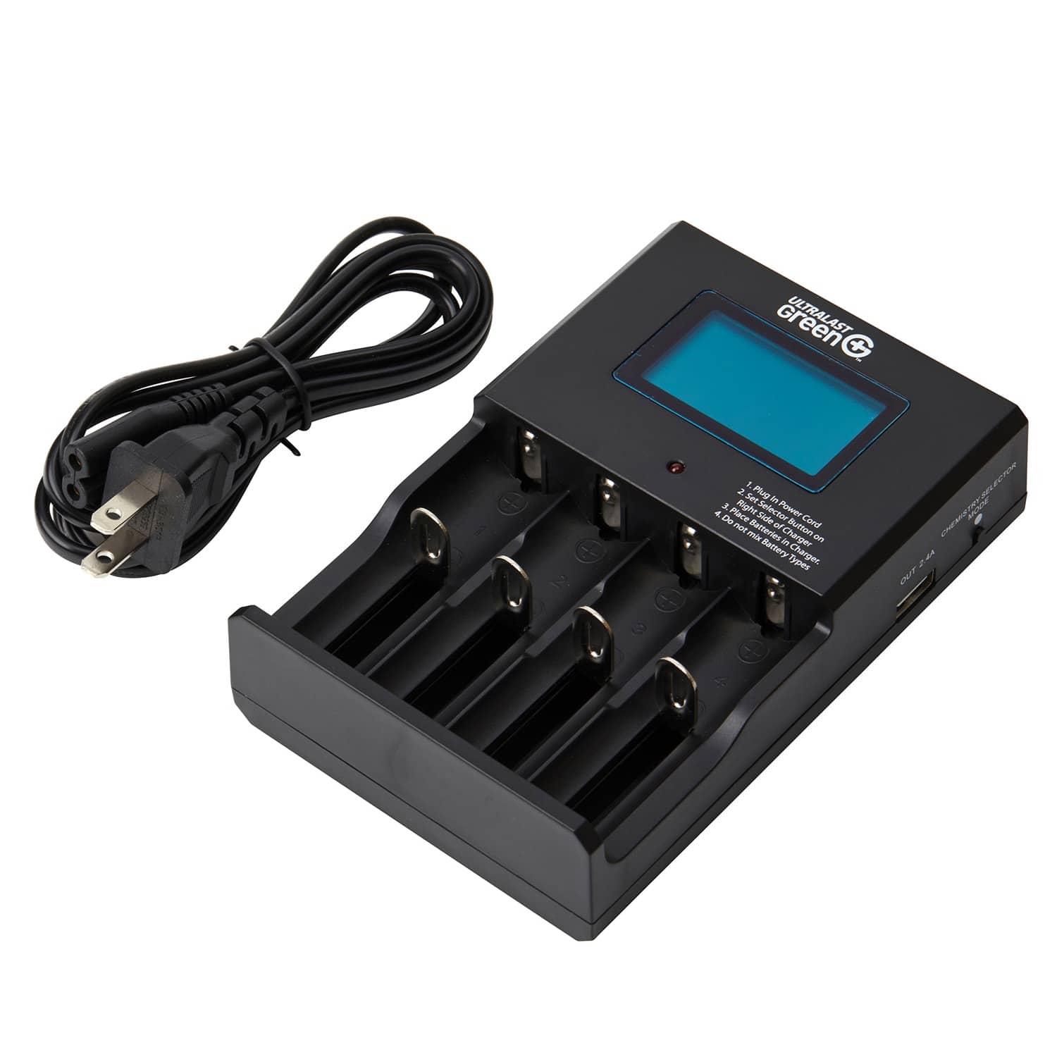 UltraLast - ULGLION-4 Battery Charger - Black