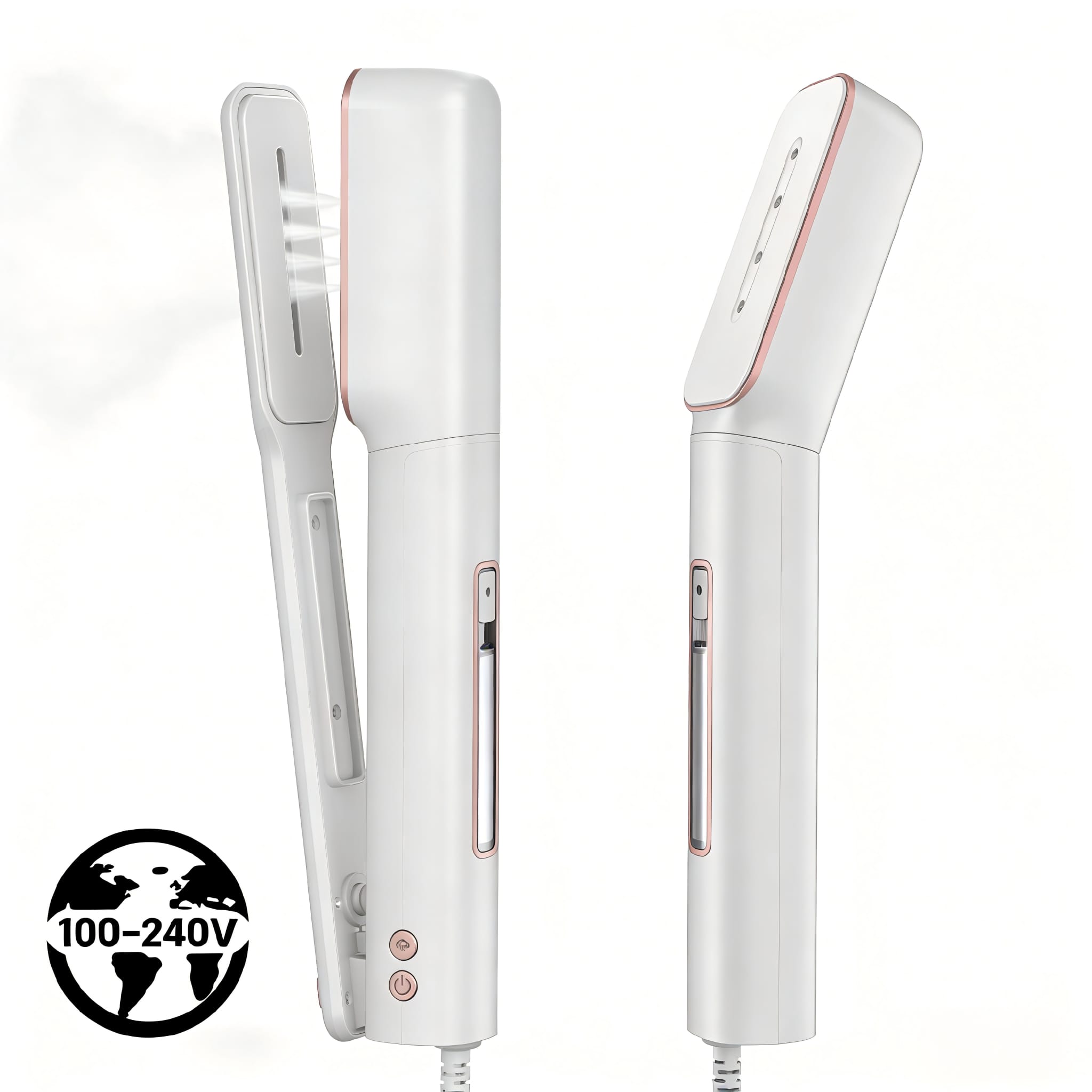 Front. Newbealer - 3-in-1 Portable Steamer for Clothes,Global Voltage Travel Steam Iron,Non-Stick Soleplate,Auto-Off,Self-Cleaning - Gold.