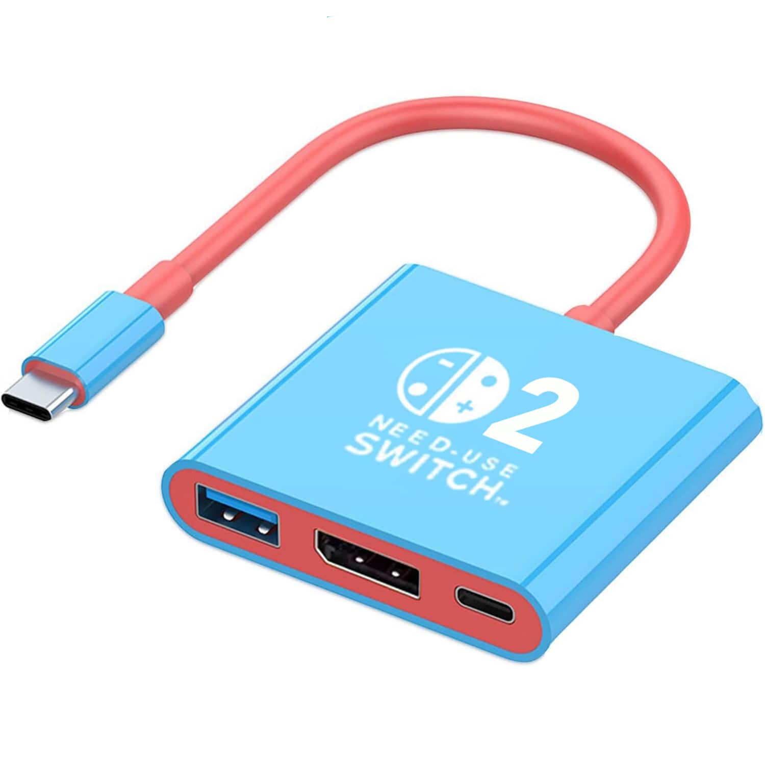 Cluzine - 3-in-1 Type-C Docking Station ABS HDTV 4K60Hz USB 3.0 PD 100W Charging USB Hub for N-Switch 2