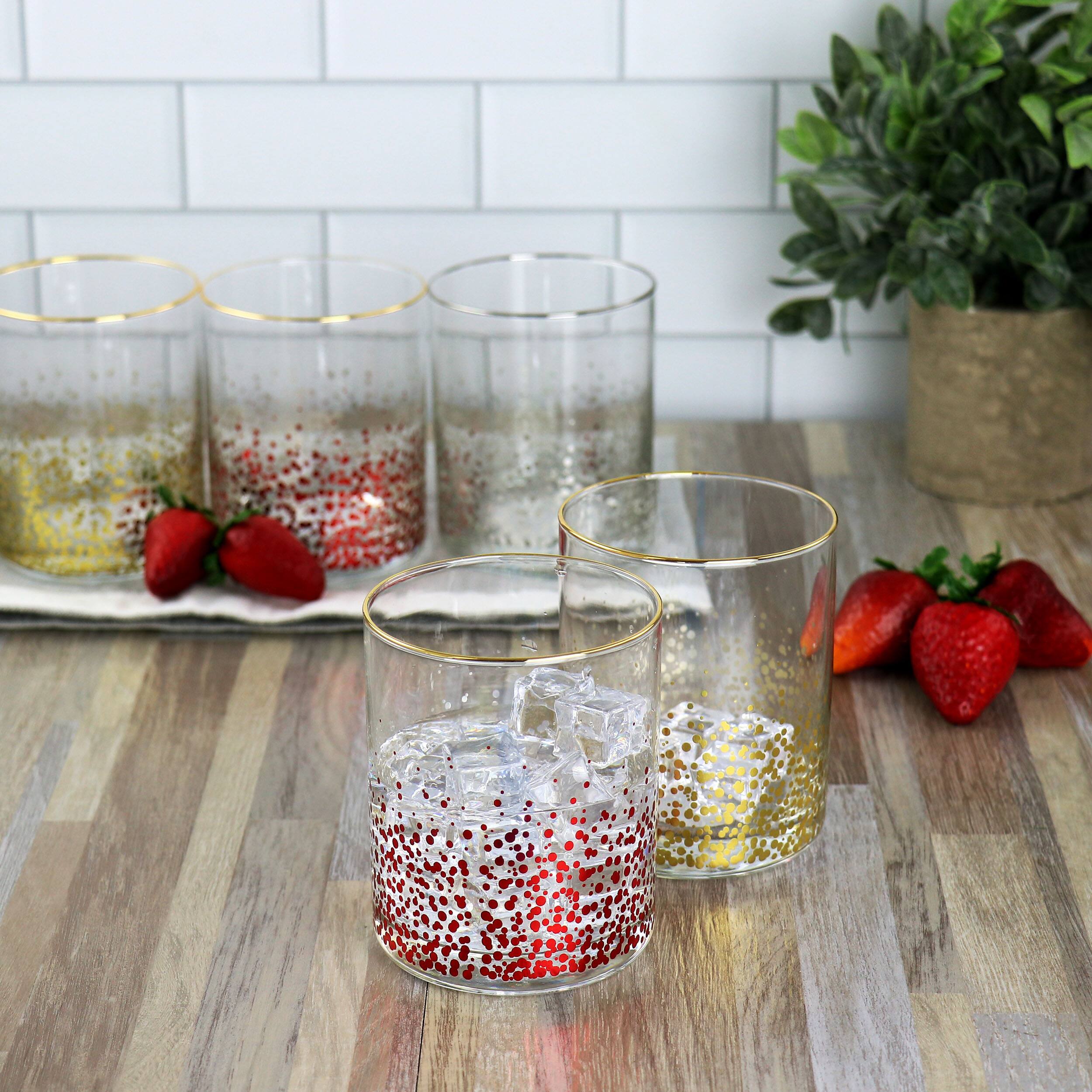 Alt View 7. Gibson - Laurie Gates California Designs Audrey Hill 6 Piece 13.5oz Double Old Fashion Glass Set in Assorted Colors - Assorted.