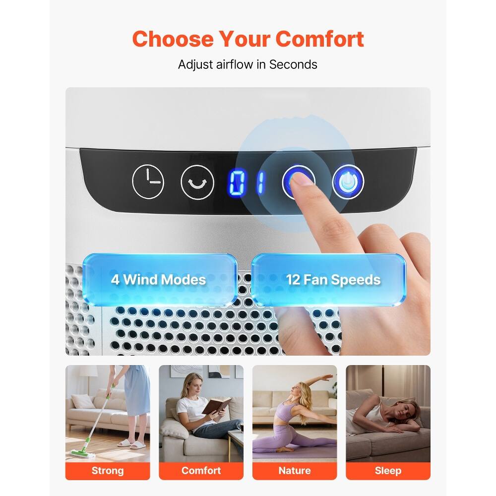 Choose Your Comfort  
Adjust airflow in Seconds  
4 Wind Modes  
12 Fan Speeds  
Strong  
Comfort  
Nature  
Sleep
