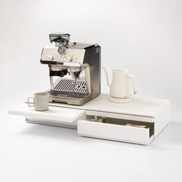 Yamazaki Home - Countertop Drawer with Pull-Out Shelf - Wide - Steel - White