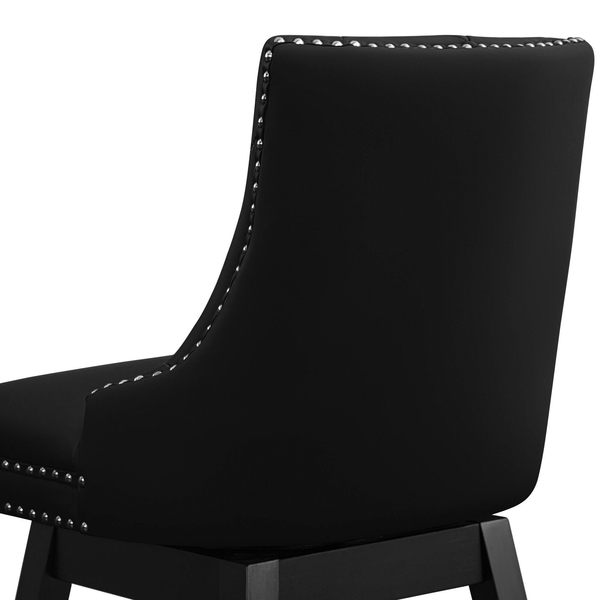 Alt View 8. KERDOM - Swivel Bar Stools with Backs, 26" Counter Barstools Set of 2, PU Leather Upholstered Kitchen Island Chairs for Home Bar - Black.