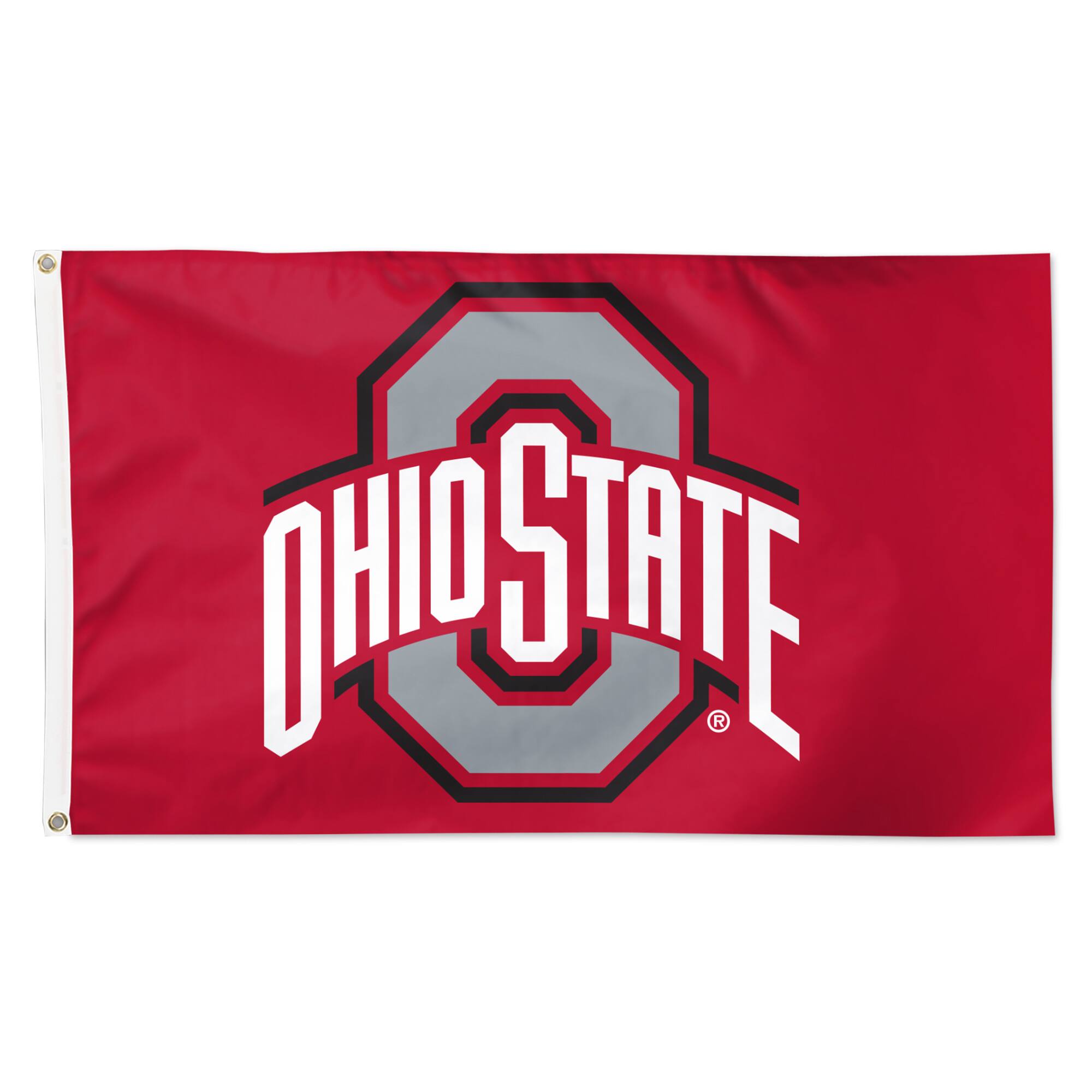 Front. WinCraft - Ohio State Buckeyes 3' x 5' Primary Logo Single-Sided Flag - Multicolor.