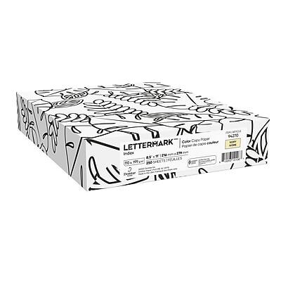 Certainly! Here is the corrected and grouped text from the image:

**LETTERMARK**
- Color Only Index
- Index: 279
- 100 Sheets
- 8.5" x 11"
- 200 Sheets per Pack
- 25 lb
- 94370

**Domtar**
- 94370

**Copy Paper Color**
- couleur

**Popier de copie**

**ItULES**
- no 290

**Domtar**