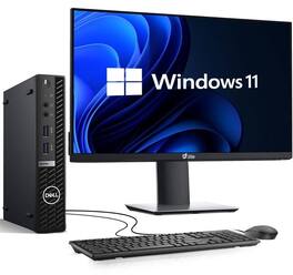 Dell - Refurbished Excellent - OptiPlex 7010 Tiny Computer Desktop PC | Intel Core i5-13th Gen | 16GB DDR4 RAM | 256GB | 22" LED | WiFi | Win11 - Black