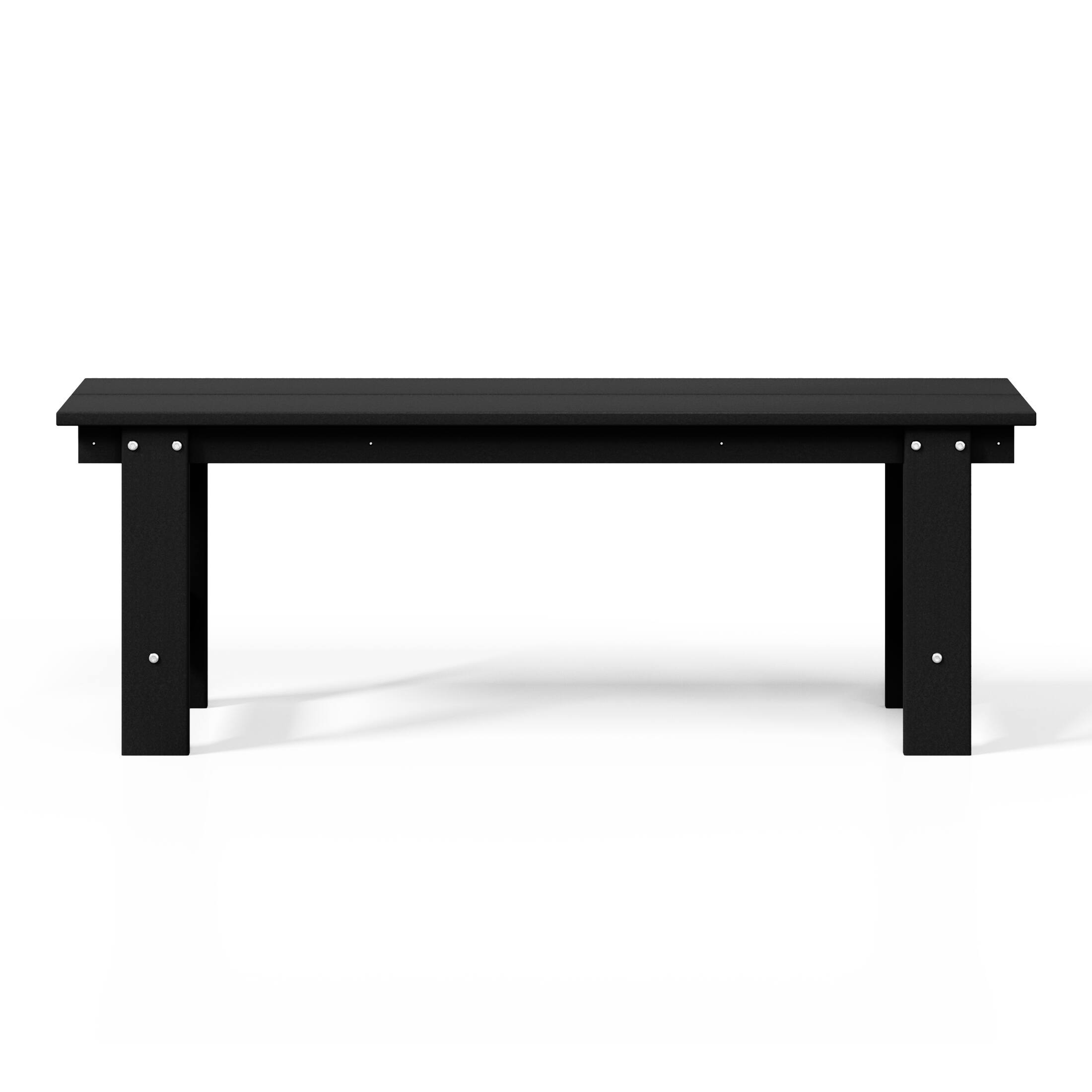 Alt View 1. WestinTrends - WestinTrends Ashore Outdoor HDPE 48" Modern Backless Patio Bench - Black.
