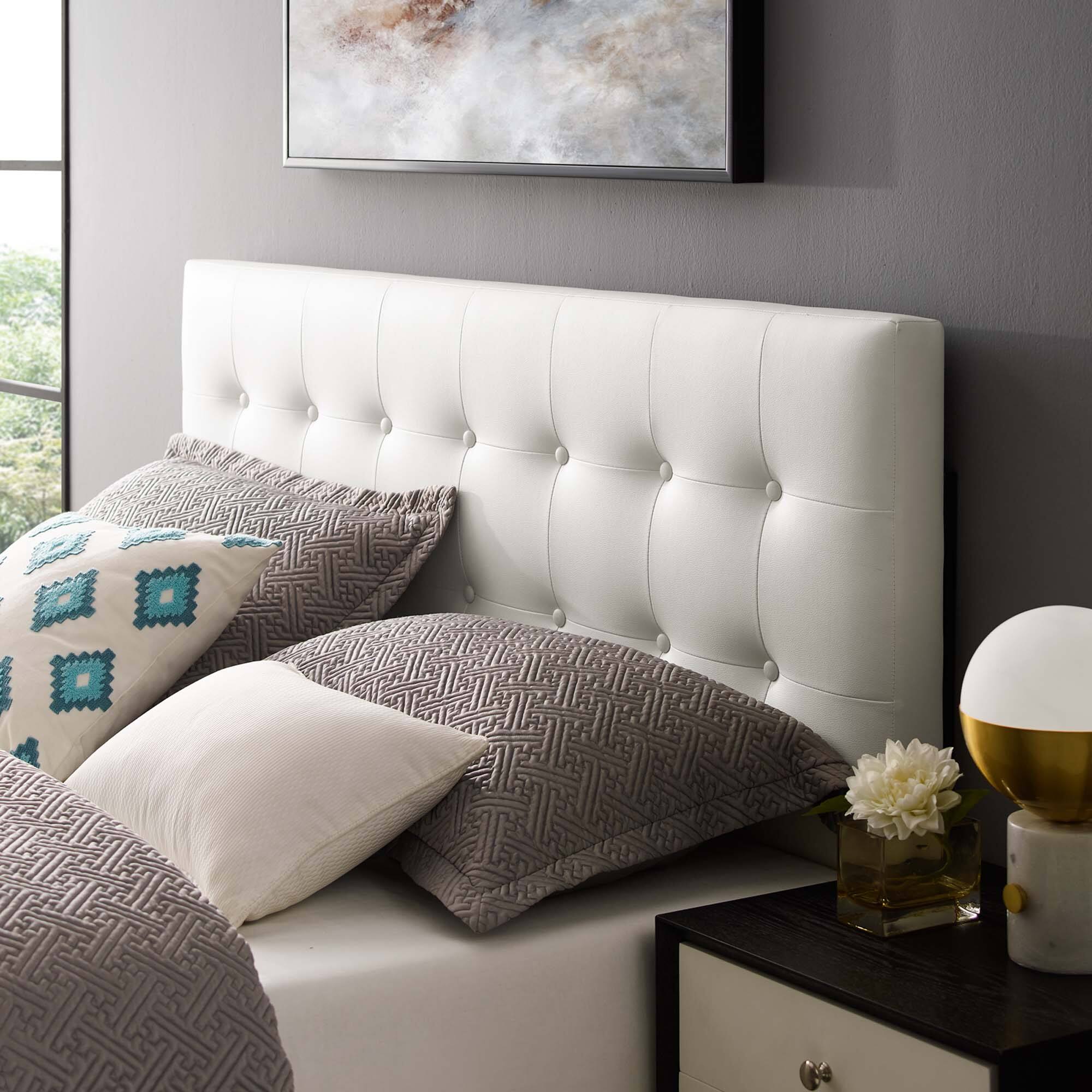 Alt View 1. Modway - Emily Upholstered Vinyl King Headboard by Modway - White.