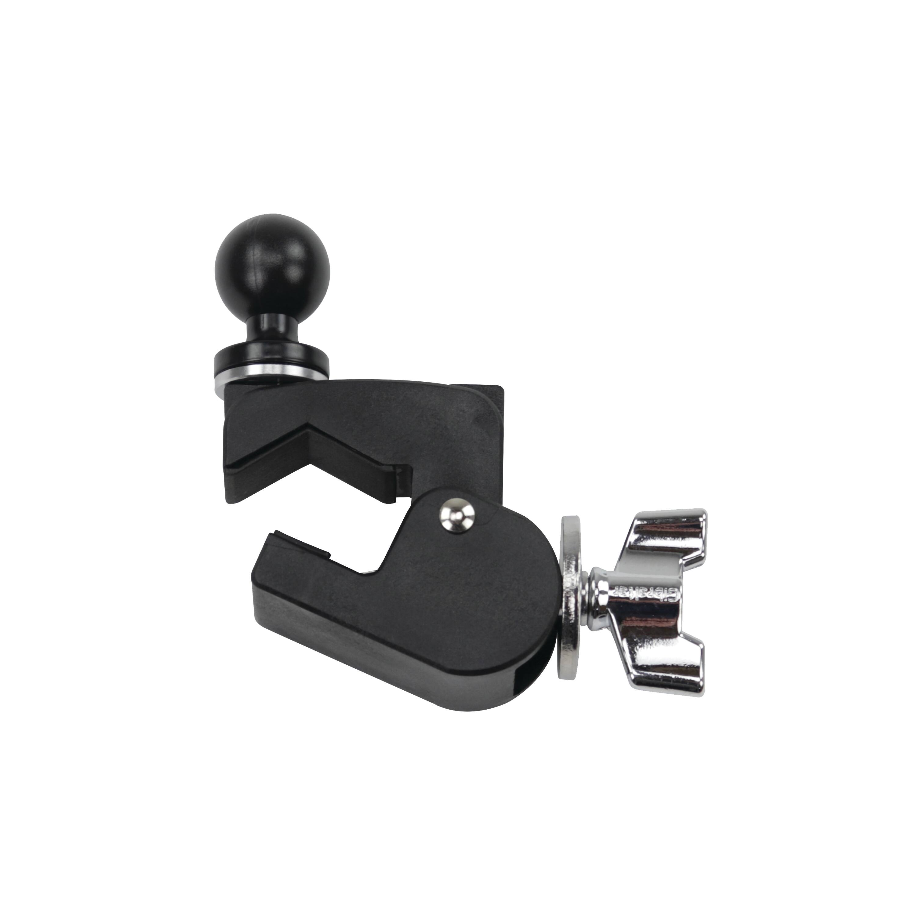 Front. Gibraltar Hardware - Dual Adjust C-Clamp Table, Stand Ball Mount, Securely Grips Round Tubes or Square Edges.