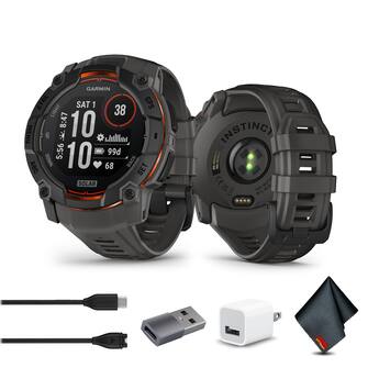 Bundle Garmin Instinct 3 50mm Solar GPS Smartwatch Charcoal (2025 Bundle Garmin Instinct 3 50mm Solar GPS Smartwatch Charcoal (2025