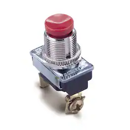 Gardner Bender - 3 amps Push Button Momentary Switch 1 pk - Red/Silver