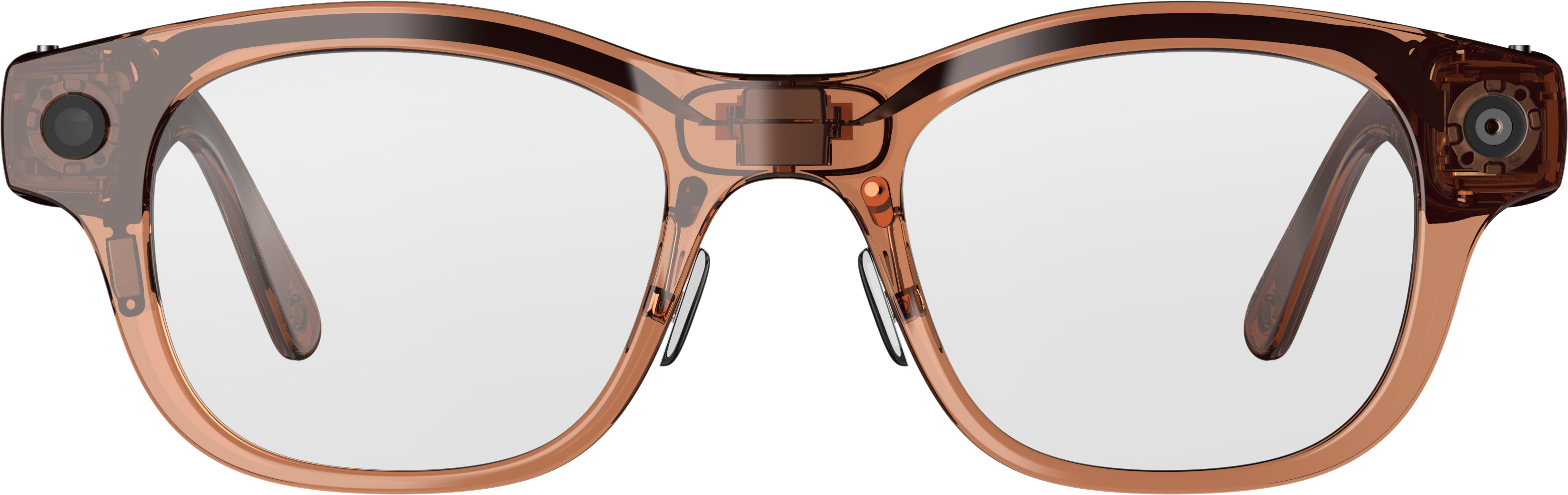 Alt View 1. HTC - VIVE Eagle™ AI Glasses – Square (Wayfarer), Clear Lens - Coffee.