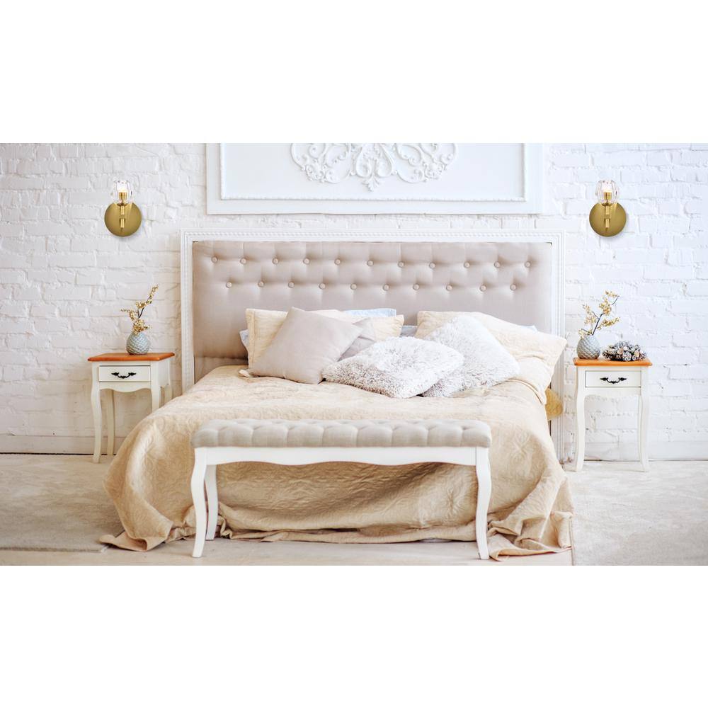 Back. Elegant Lighting - Eren 1 light Gold wall sconce - Gold.
