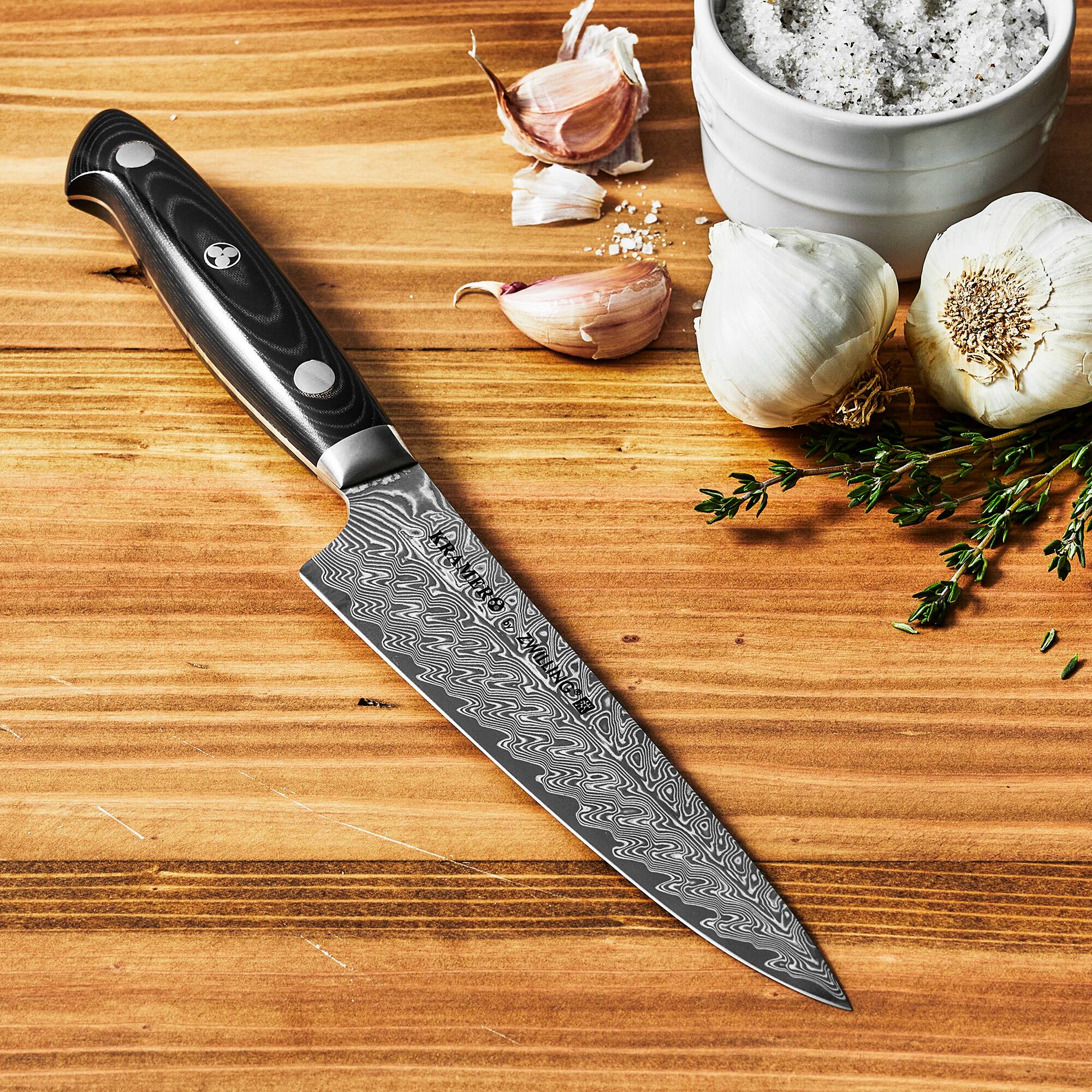 Alt View 1. ZWILLING - KRAMER by ZWILLING EUROLINE Damascus Collection 5.5-inch Prep Knife - Black.