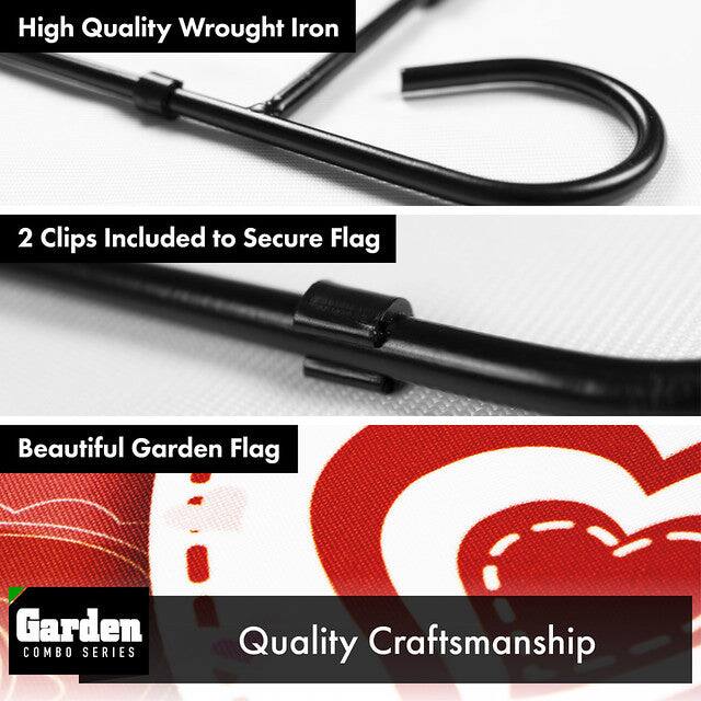 High Quality Wrought Iron

2 Clips Included to Secure Flag

Beautiful Garden Flag

Quality Craftsmanship

Garden COMBO SERIES