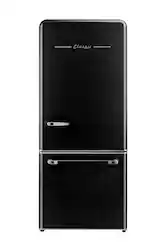 Unique Appliances - Classic Retro 30 in 17.7 cu. ft. Frost Free Retro Bottom Freezer Refrigerator - Midnight Black - Front_Zoom