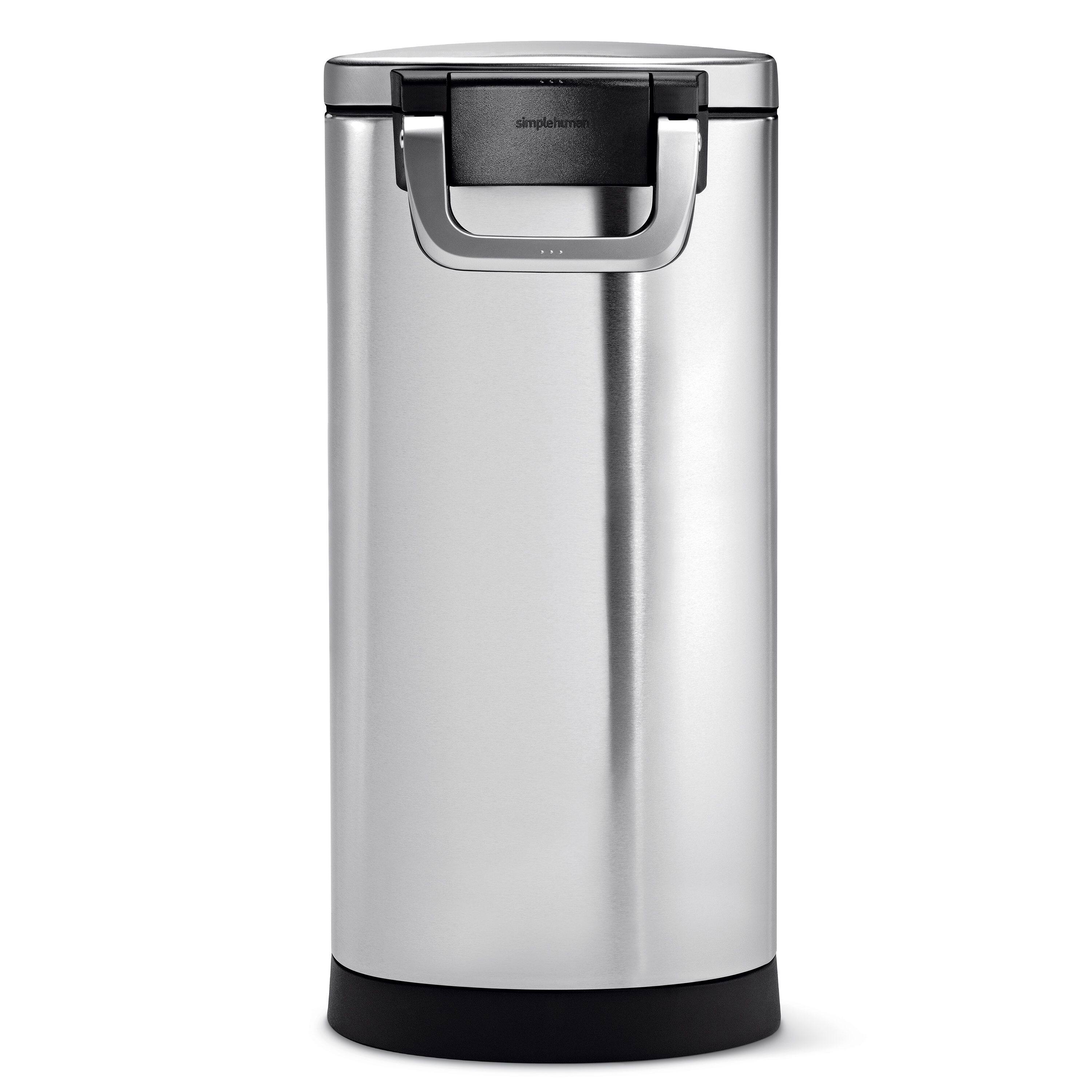 Alt View 2. simplehuman - large pet food can, brushed stainless steel - Brushed.