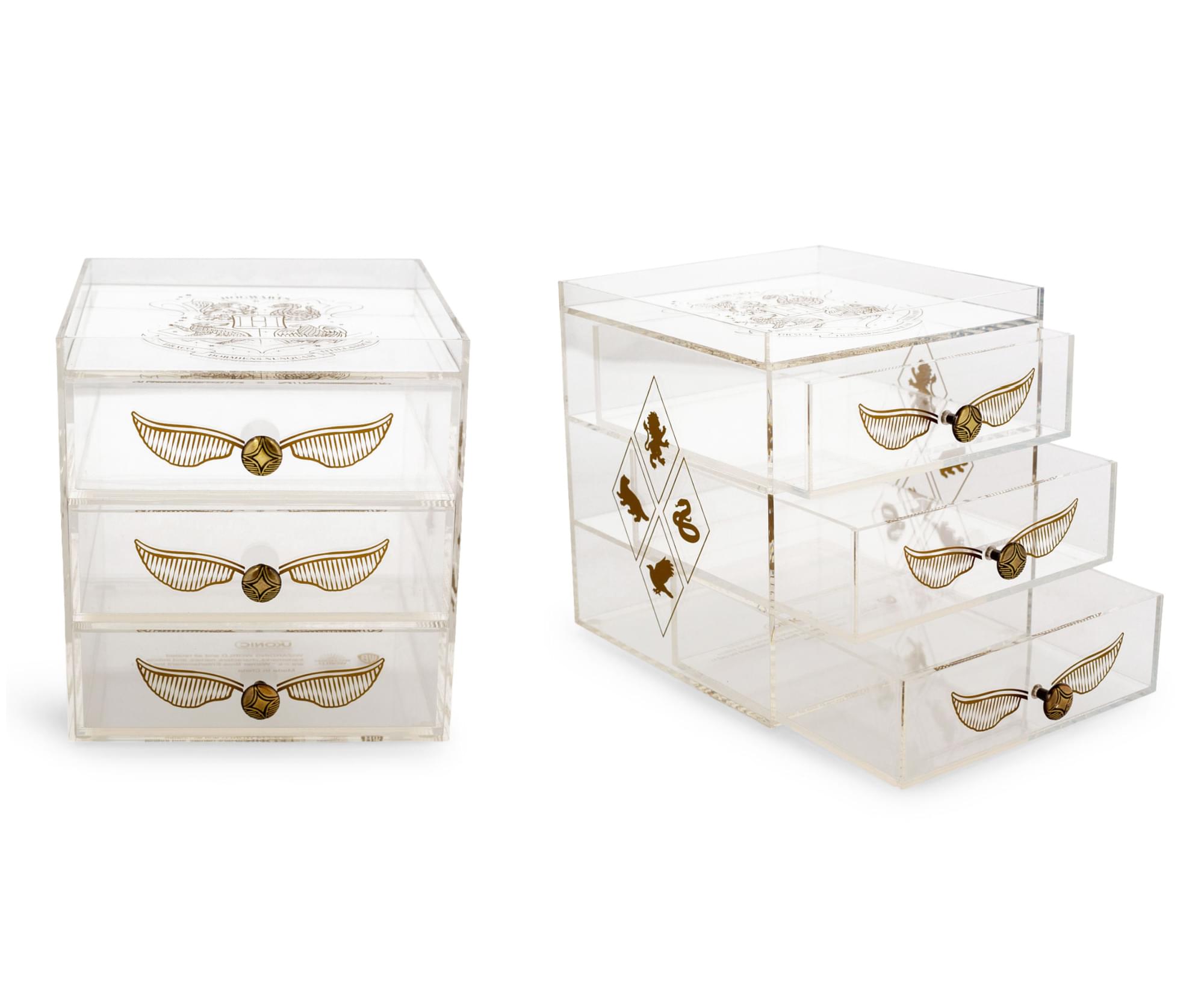 Alt View 1. Ukonic - Harry Potter Snitch Acrylic Beauty Organizer Storage Case - Clear.