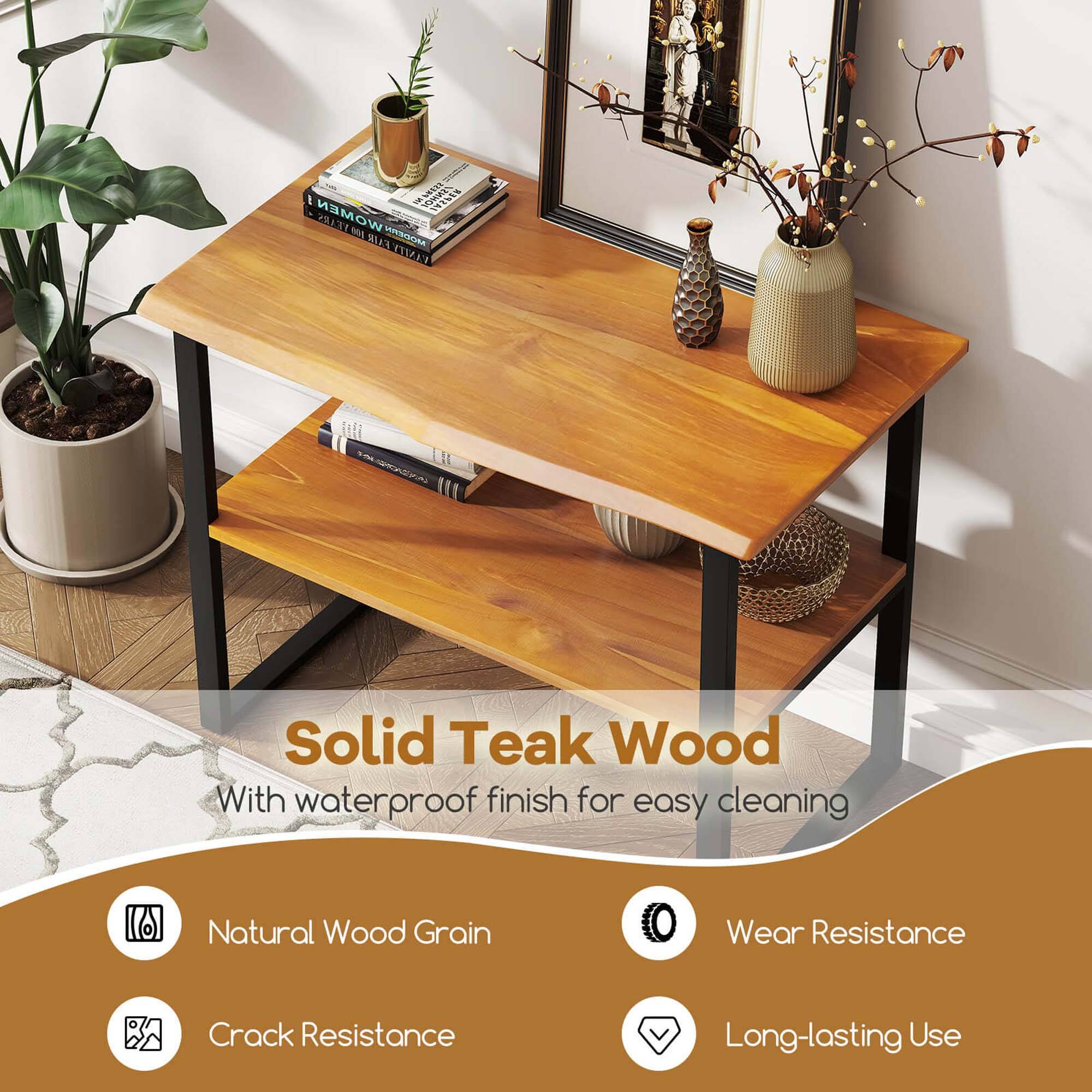 Solid Teak Wood With waterproof finish for easy cleaning Natural Wood Grain Wear Resistance Crack Resistance Long-lasting Use