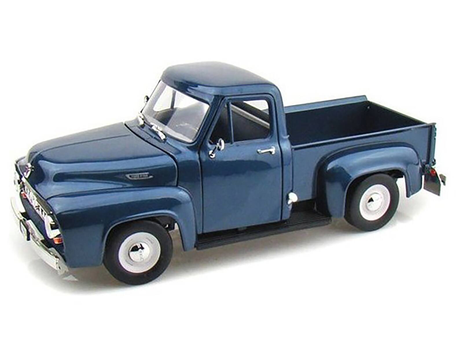 Angle. Road Signature - 1953 Ford F-100 Pickup Dark Blue 1/18 Diecast Model Car by Road Signature - Dark Blue.