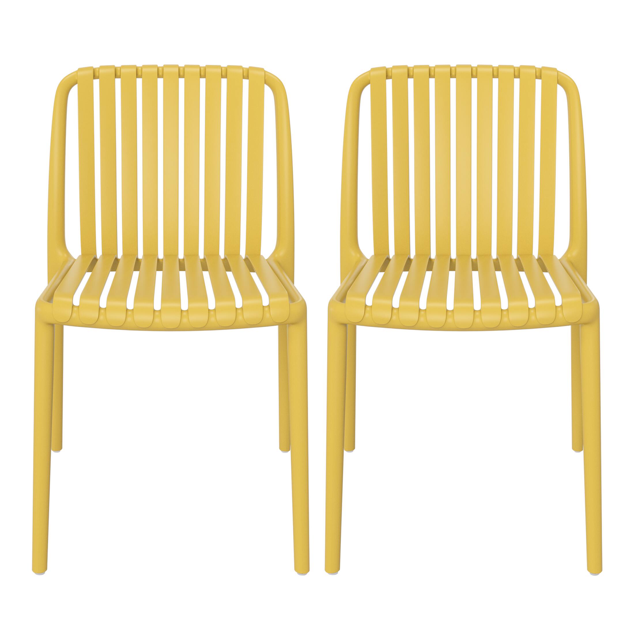 WestinTrends Playa Outdoor Stackable Polypropylene Plastic Dining Side ...