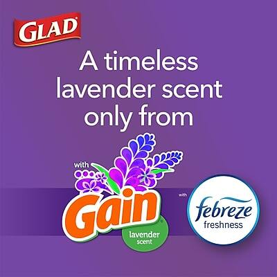 GLAD

A timeless lavender scent only from

with Gain lavender scent

with Febreze freshness