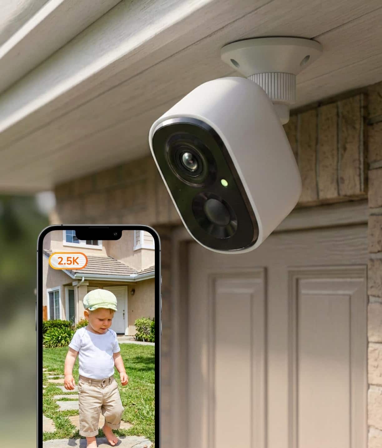 Sensforge - 2.5K Wireless Security Camera, Battery Powered, 2.4GHz Wi-Fi, Human/Motion Detection, Color Night Vision