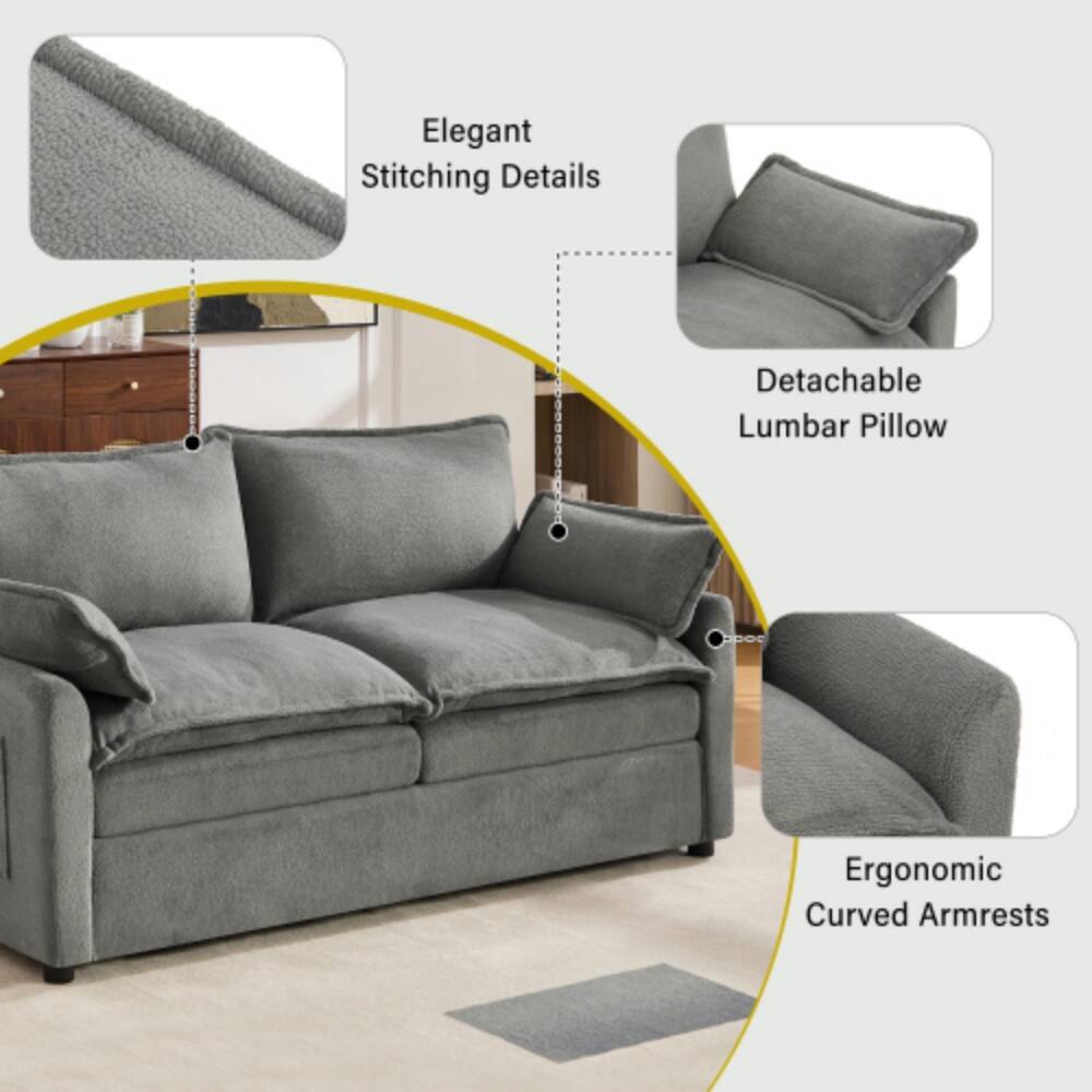 Elegant Stitching Details  
Detachable Lumbar Pillow  
Ergonomic Curved Armrests