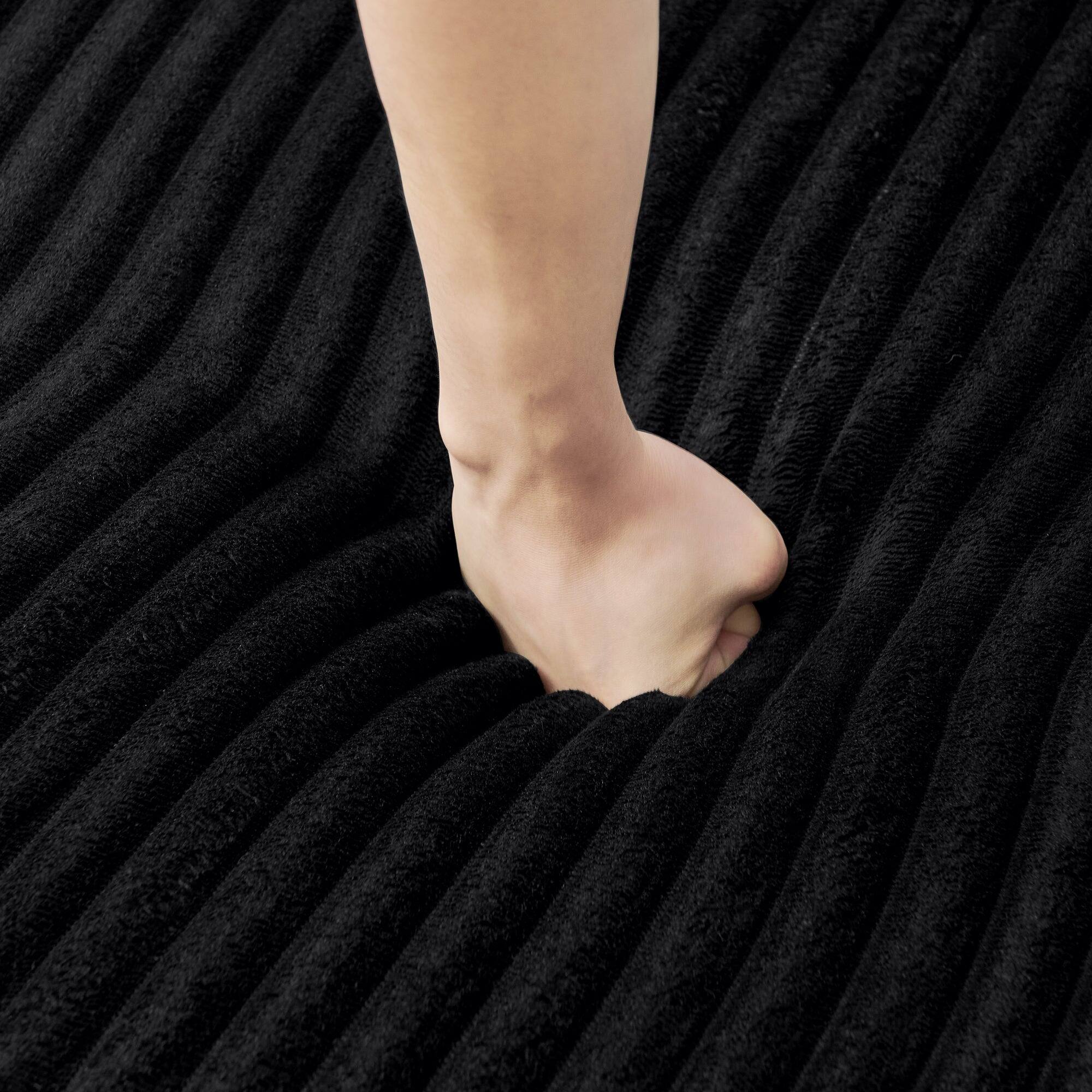 Alt View 7. Boyel Living - U Shape Modular Sectional Sofa Compressed Corduroy Couch Minimalist Sleeper Sofa for Living Room and Bedroom Black - Black.