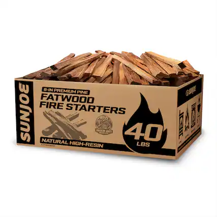 8-IN PREMIUM PINE FATWOOD FIRE STARTERS
SUNJOE NATURAL HIGH-RESIN
40 LBS
SMOKIN JOE'S
FATWOOD040