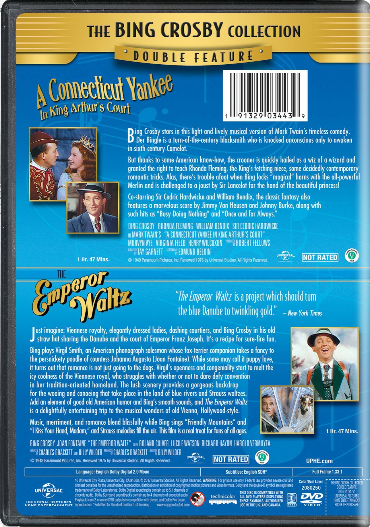 Angle. A Connecticut Yankee in King Arthur's Court/The Emperor Waltz (DVD Double Feature) [DVD].