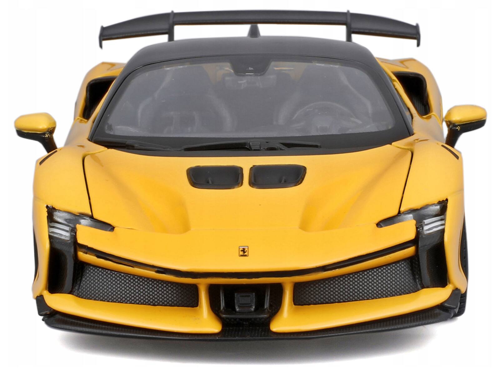 Alt View 3. Bburago - Ferrari SF90 XX Stradale Yellow with Black Top "Race and Play" Series 1/24 Diecast Model Car by Bburago.