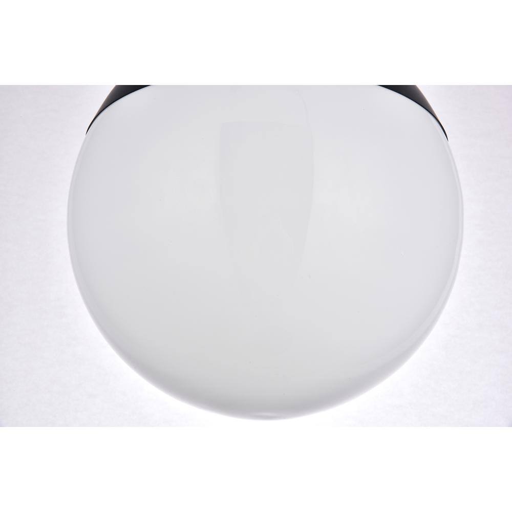 Left. Living District - Eclipse 1 Light Black Flush Mount With Frosted White Glass - Black And Frosted White.