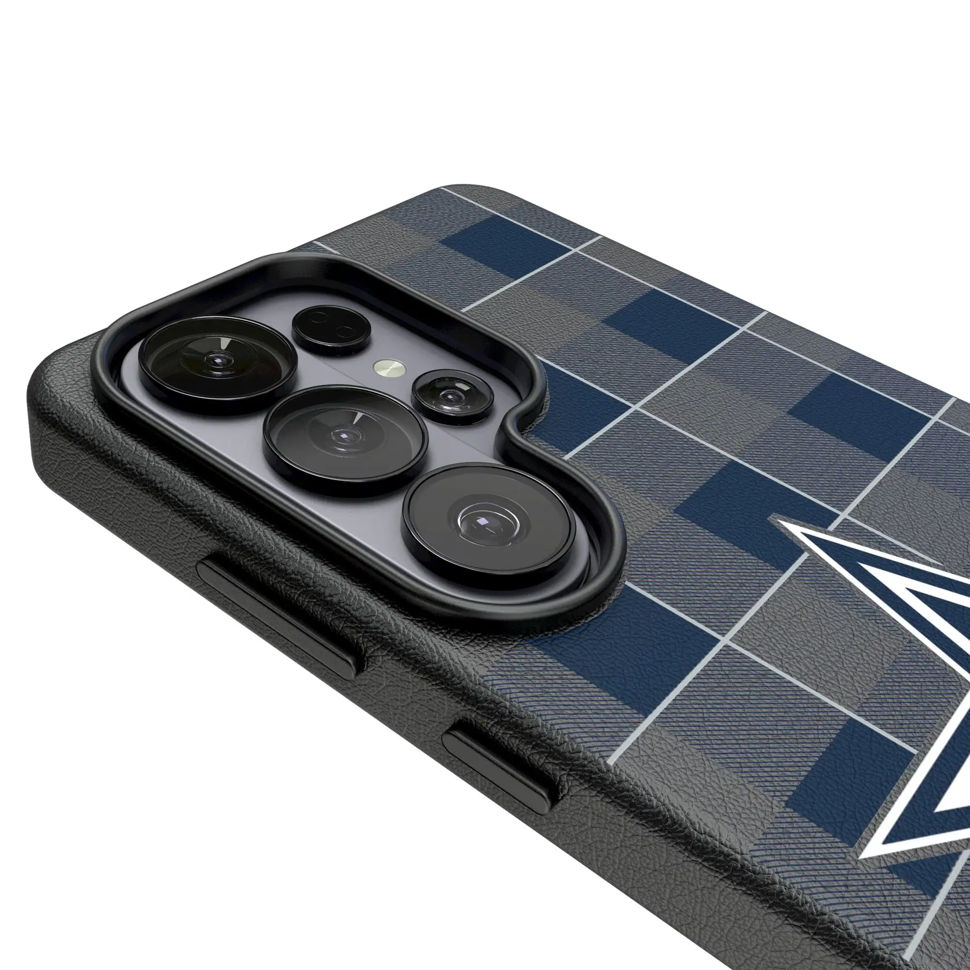Alt View 2. Keyscaper - Dallas Cowboys Plaid Galaxy Magnetic Bump Case - S25 Ultra - Black.