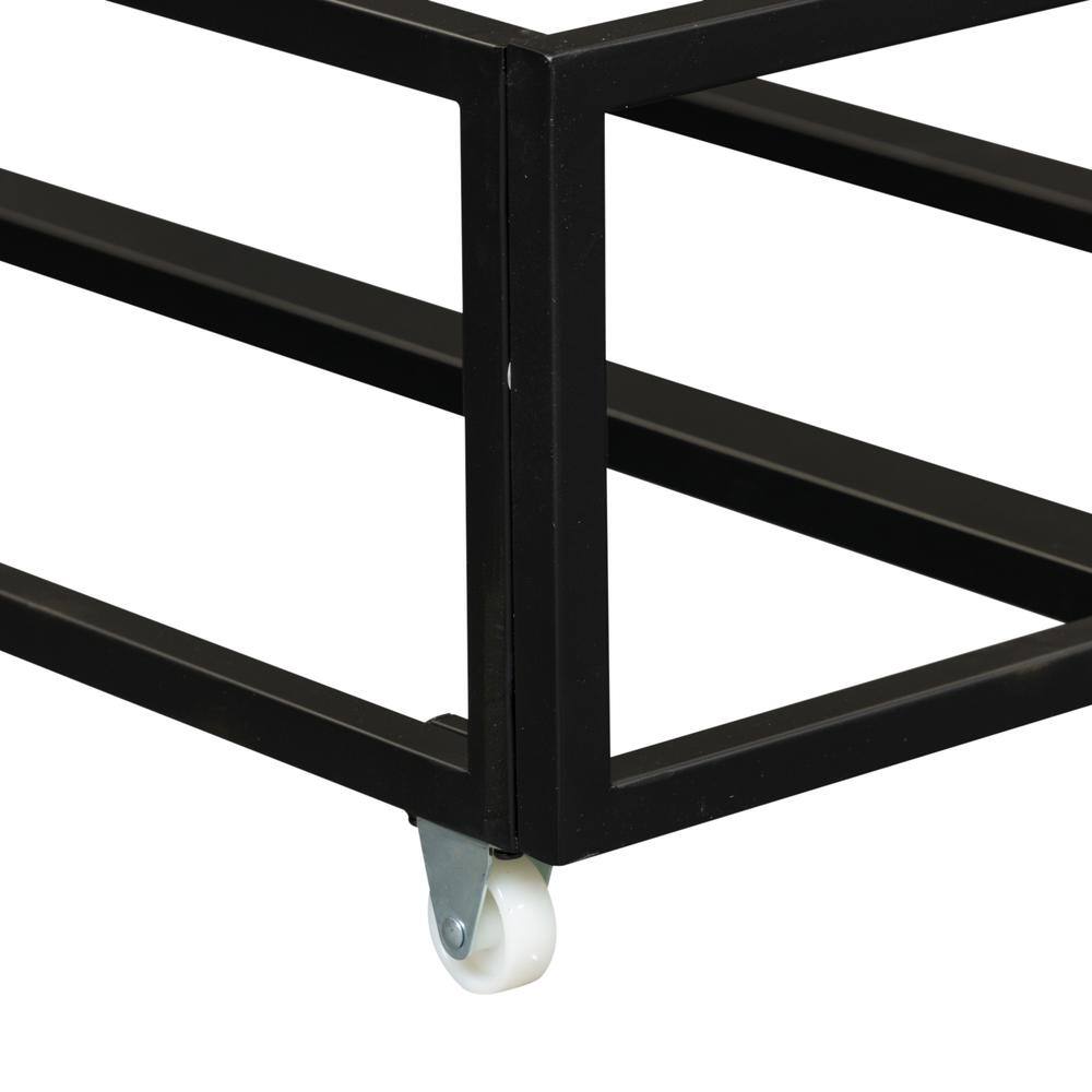 Angle. Liberty Furniture Industries - Vintage Series Twin Metal Trundle - Black in Distressed Metal - Black.