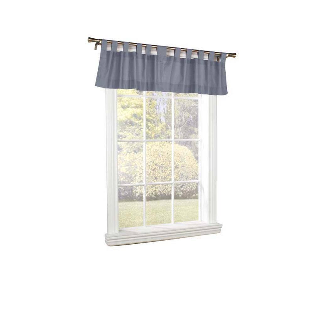 Front. Commonwealth Home Fashions - Commonwealth Thermalogic Weather Insulated Cotton Fabric Tab Valance - 40"x15" - Blue - Blue.