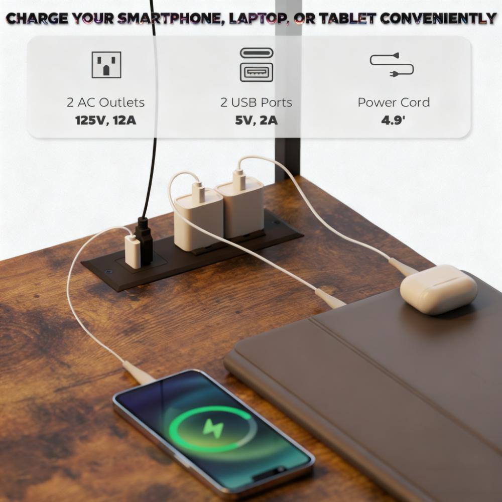 CHARGE YOUR SMARTPHONE, LAPTOP, OR TABLET CONVENIENTLY

- 2 AC Outlets
  - 125V, 12A

- 2 USB Ports
  - 5V, 2A

- Power Cord
  - 4.9'