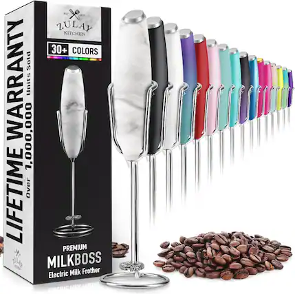 EST 2015
ZULAY KITCHEN
LIFETIME WARRANTY
Over 1,000,000 Units Sold
30+ COLORS
PREMIUM
MILKBoss
Electric Milk Frother
