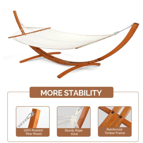 MORE STABILITY  
100% Russian Pine Wood  
Sturdy Rope Knot  
Reinforced Timber Frame