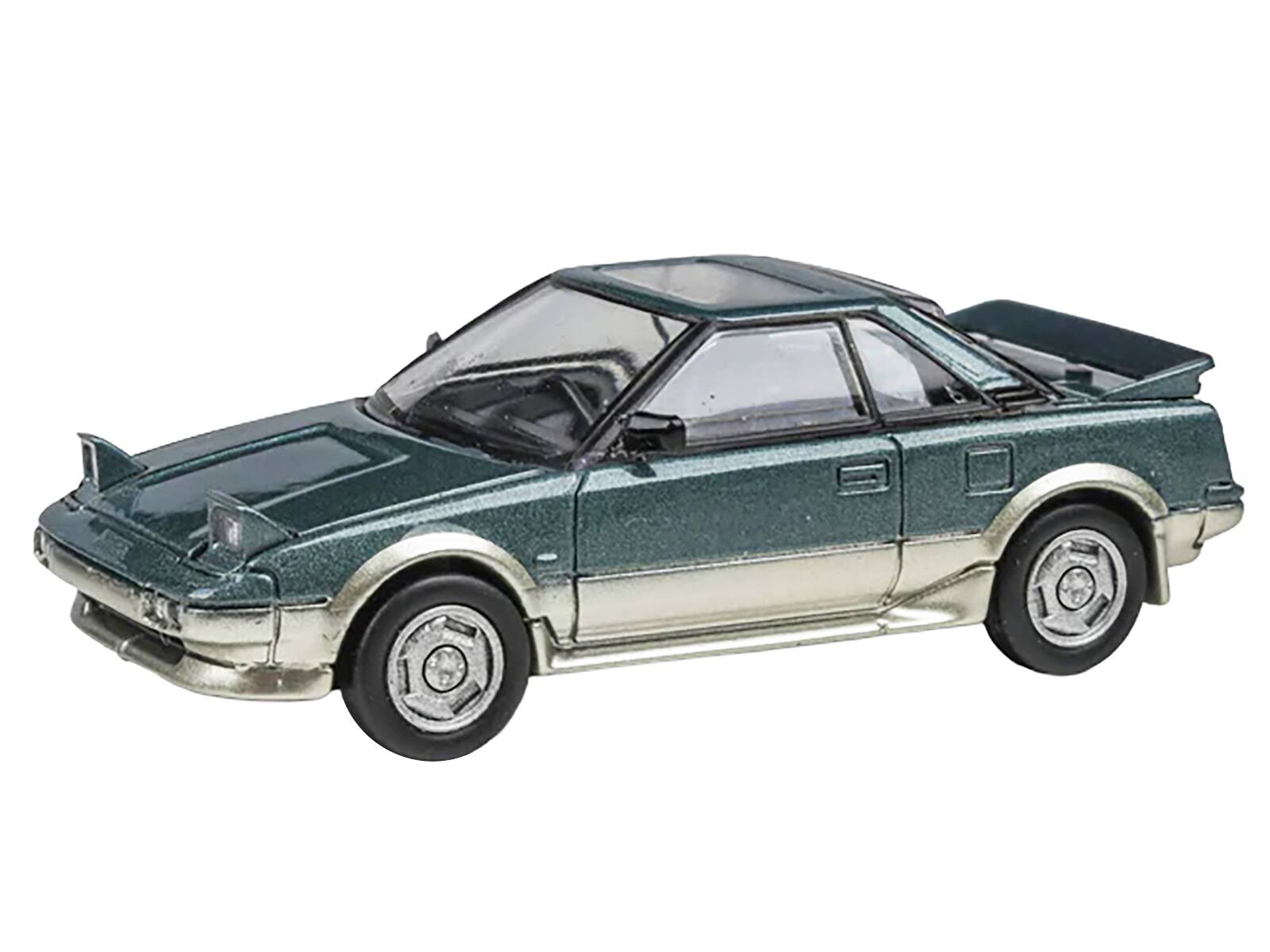 Alt View 4. Paragon - 1985 Toyota MR2 MK1 Green Metallic and Gold with Sunroof 1/64 Die-Cast Model Car by Paragon.
