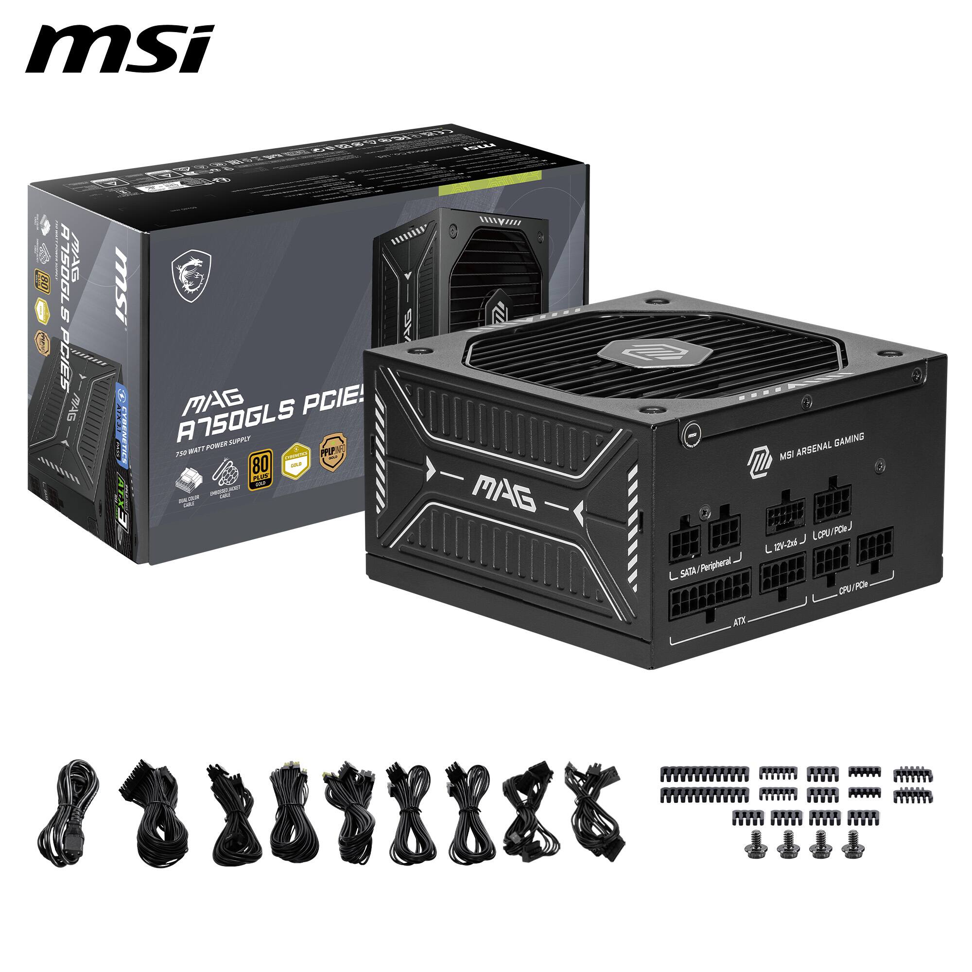 msi MAG A750GLS PCIe 80+ 80% 750W 80+ 80%