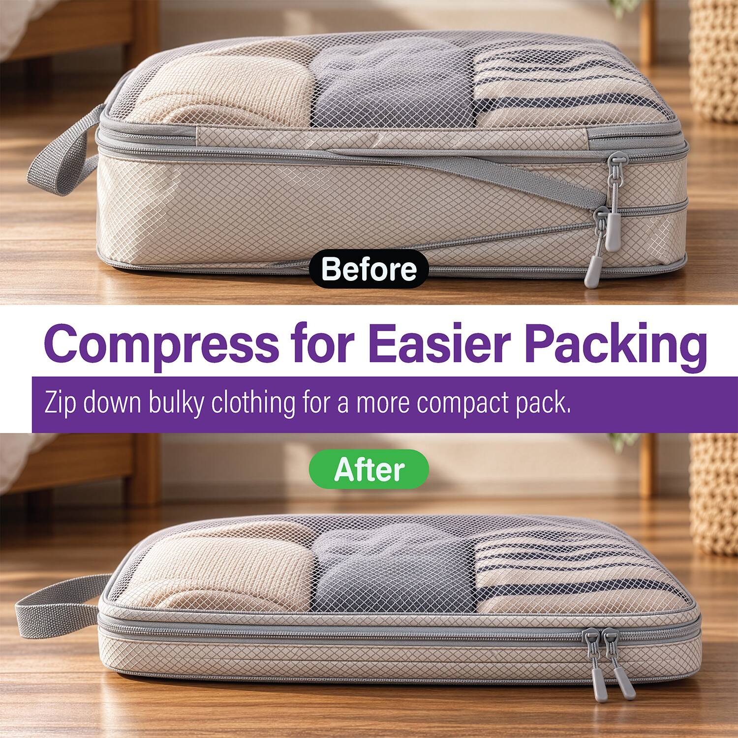Garnen 5Pcs Compression Packing Cubes for Travel, Packing Cubes ...