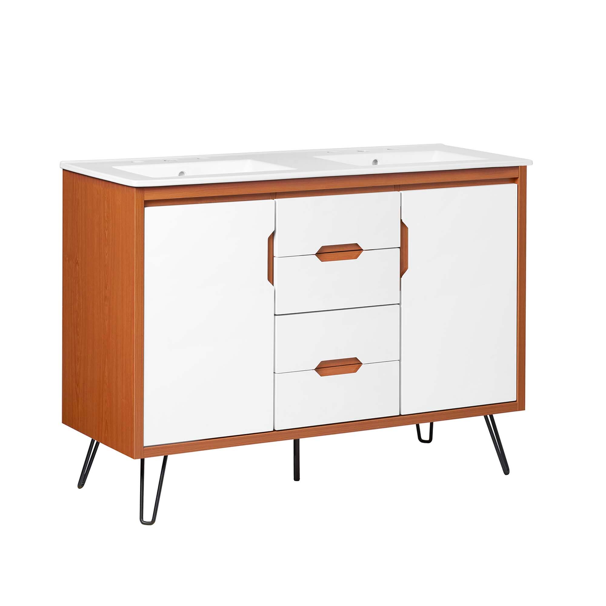 Energize Bathroom Vanity Basin Included by Modway Cherry White White ...
