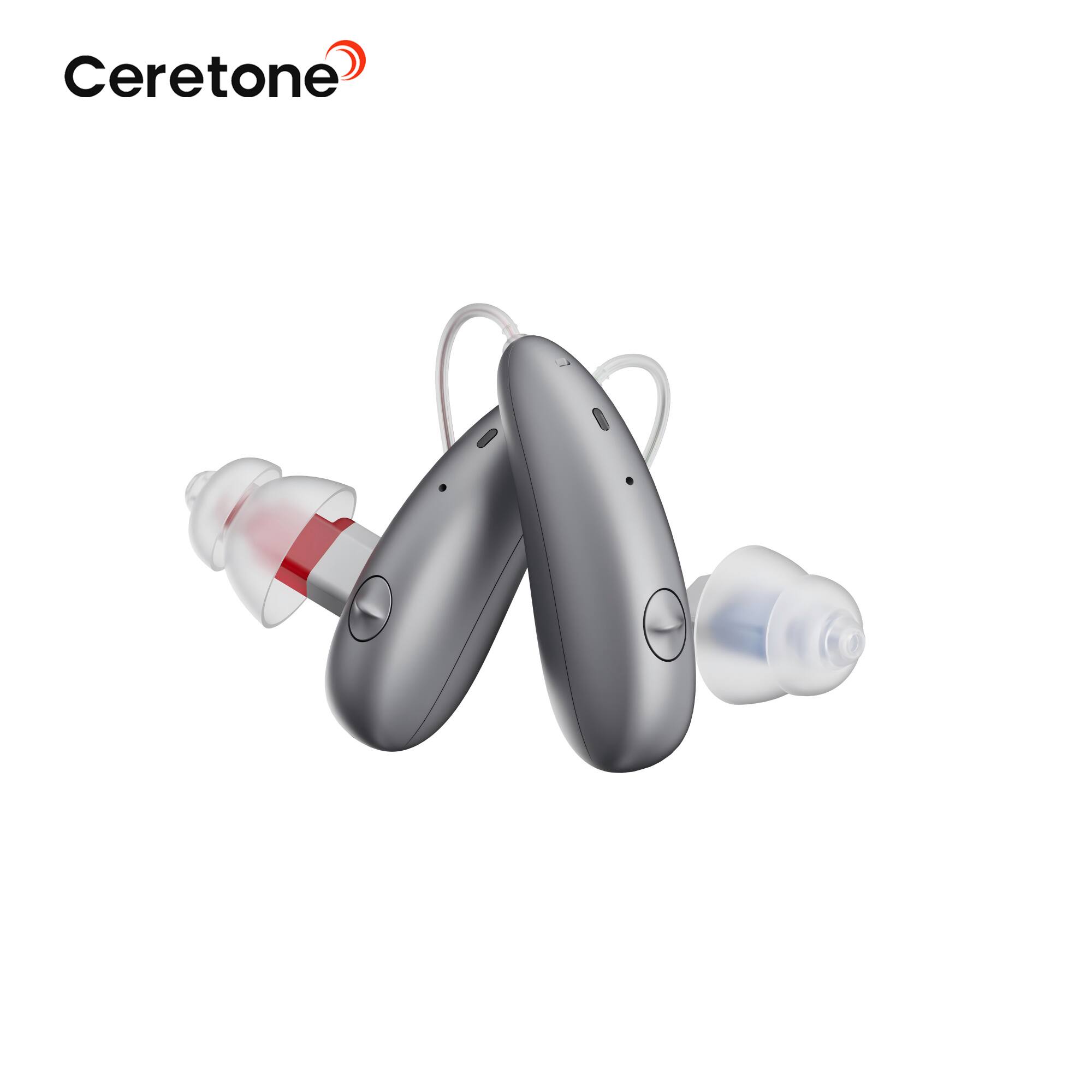 Back. Ceretone - Beacon OTC Self - Fitting Hearing Aids - Digital Noise Reduction, Feedback Cancellation and Bluetooth Streaming - Silver.