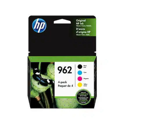 Original HP Ink
Vibrant. Precise. Reliable.
D'encre d'origine HP
Vibrant. Précis. Fiable.
962
4-pack
Paquet de 4
Black Noir
Cyan
Magenta
Yellow Jaune
SAVE ON COMPLETE SET OF INKS
ECONOMISEZ SUR UN ENSEMBLE COMPLET D'ENCRE