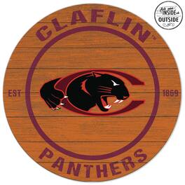 Jardine - Claflin Panthers 20'' x 20'' Indoor/Outdoor Weathered Circle Sign - Orange